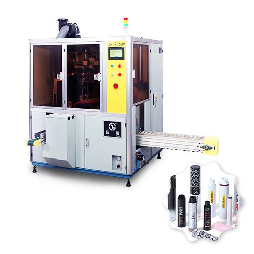 曲面(円筒)用全自動スクリーン印刷機、二色印刷、JR-235UV